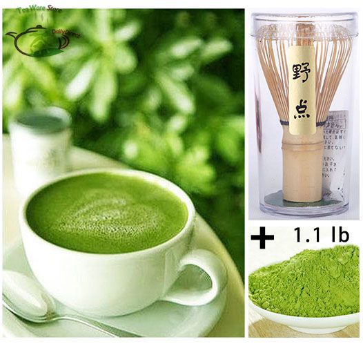 1x 17.6oz/500g 100% Pure Organic Matcha Green Tea Powder -2*250g bag Health Tea + Japanese Chasen Bamboo Whisk Tool Set Pack