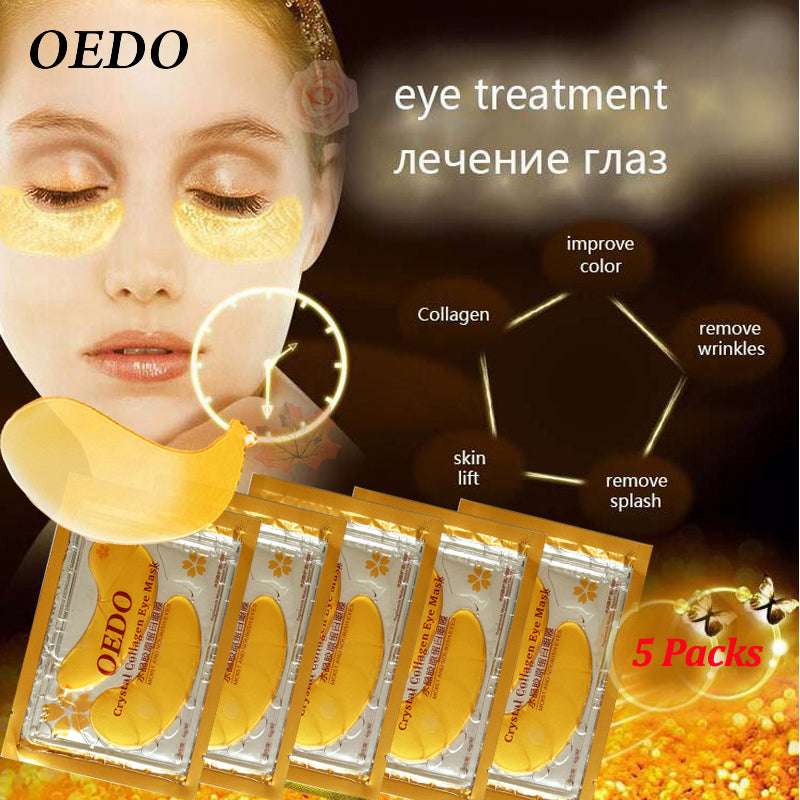 10pcs=5pack Anti-Aging Gold Crystal Collagen Eye Mask Skin Care Eye Patches Crystal Beauty Anti Dark Circle Anti-Puffiness Cream