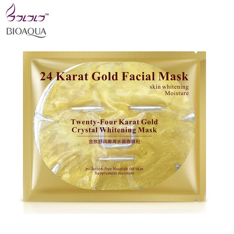 24k gold facial mask / collagen essence face mask crystal masks repair dry skin whitening hyaluronic acid moisture its skin care