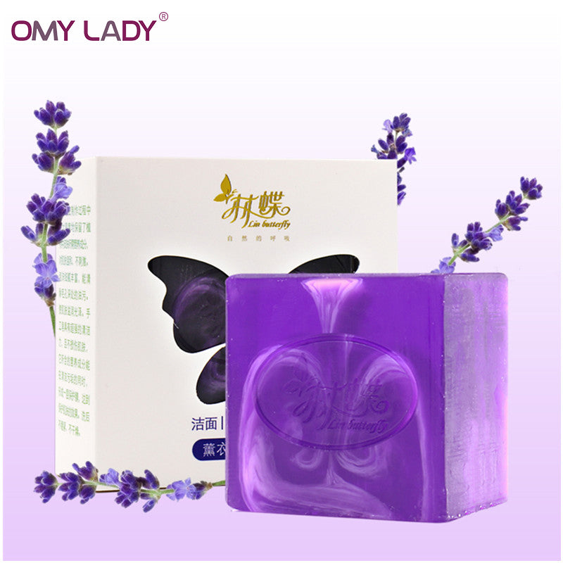OMY LADY Organic Natural Lavender essential oil handmade soap acne removal treatment oil Control Moisturizing smooth Bath Soap