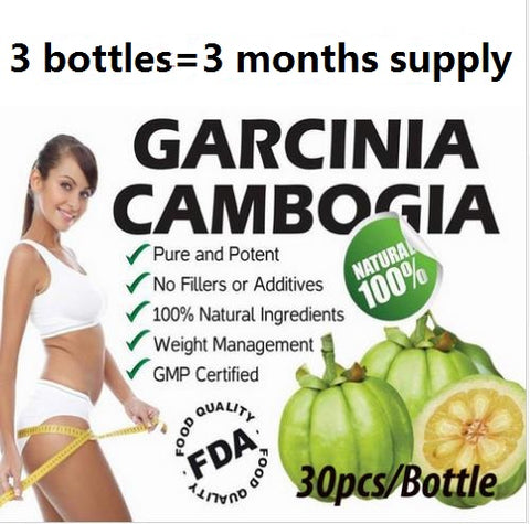3 bottles100% nature Green Garcinia cambogia extracts weight loss diet supplement Burn Fat ( 95% HCA ) Slimming for women men